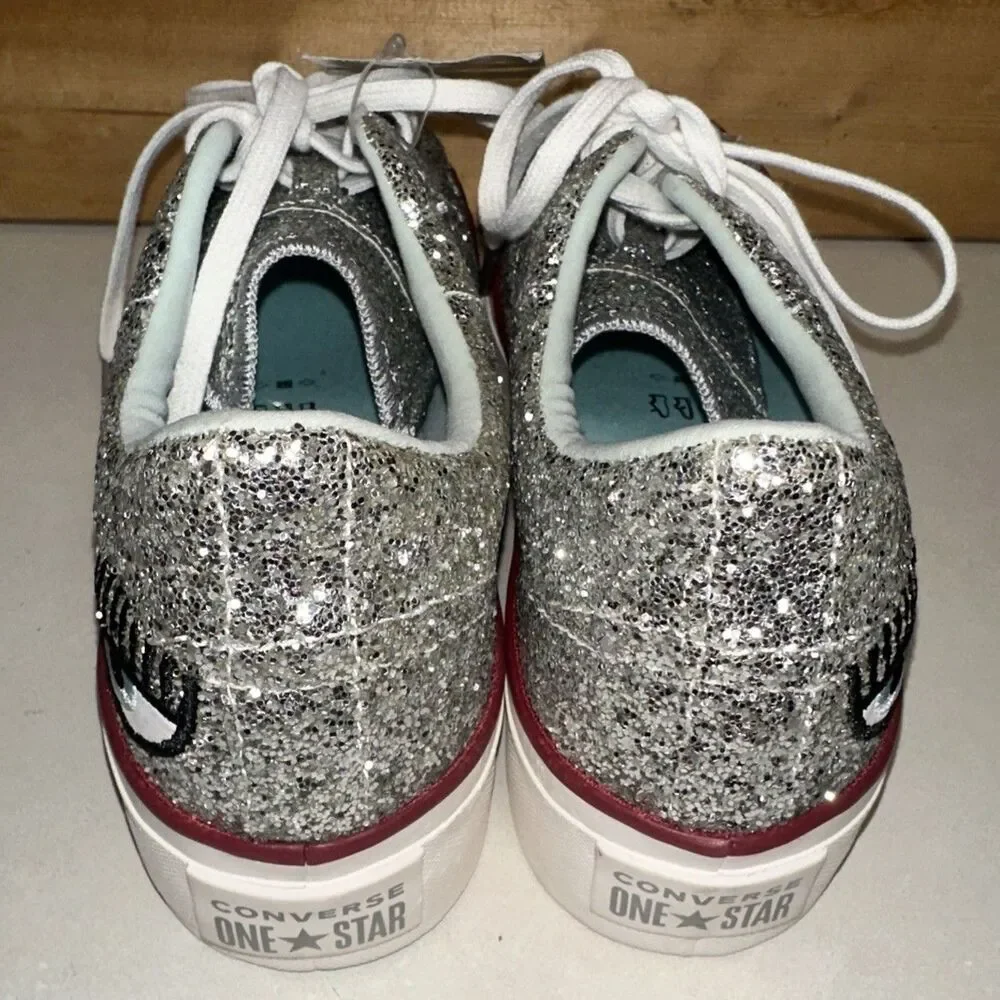 Chiara Ferragni Converse One Star Platform Ox Glitter Women’s 9.5 Silver shoes